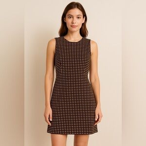 Isaac Mizrahi White and Brown Polka Dot Sleeveless Mini Dress NWT- Size 6